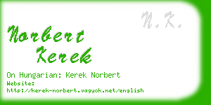 norbert kerek business card